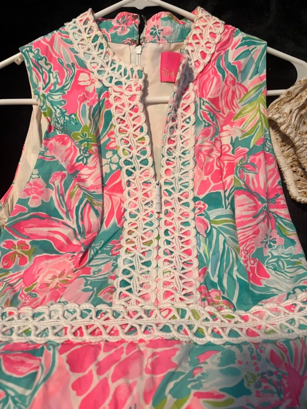 Lilly Pulitzer Pink & Teal Floral Sleeveless Dress - Picture 3 of 3